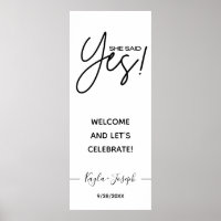 Sie sagte Ja-Banner Verlobte Begrüßung Poster