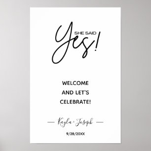 Sie sagte Ja-Banner Verlobte Begrüßung Poster