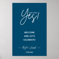 Sie sagte Ja Banner Verlobung Begrüßung Poster