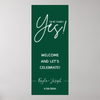 Sie sagte Ja Banner Verlobung Begrüßung Poster