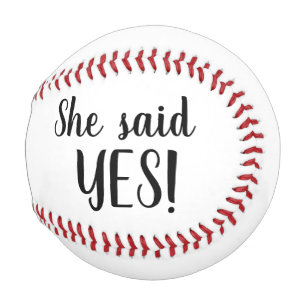 Sie sagte ja! Baseball für den Groom