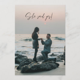 Sie sagte Ja Beach Foto Engagement Party Einladung