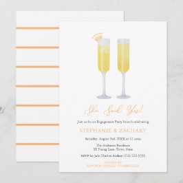 Sie sagte ja Brunch Bubbly Engagement Party Einladung