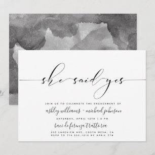 Sie sagte ja, Calligrafy Engagement Partei einlade Einladung