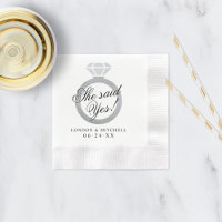 Sie sagte ja Diamond Ring Wedding Monogram