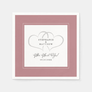 Sie sagte ja Elegant Hochzeit Verlobung Dusty Rose Serviette