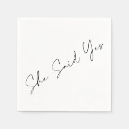 Sie sagte ja, elegante Typografie Serviette