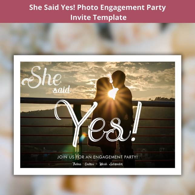 Sie sagte ja, ich bin eine neue Foto-Engagement-Pa Einladung (Von Creator hochgeladen)