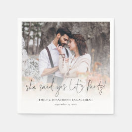 Sie sagte ja Lasse Party Foto Overlay Verlobung Serviette