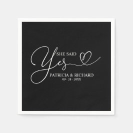Sie sagte ja Niedliche Engagement Partei Napkins Serviette