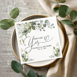 Sie sagte ja Niedliche Engagement Partei Napkins Serviette