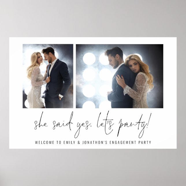 Sie sagte ja, Party Fotos willkommen Verlobung Poster (Vorne)