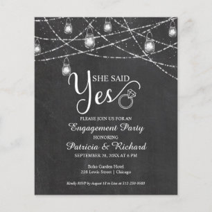 Sie sagte Ja Rustikale Engagement Partei Einladung