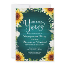 Sie sagte Ja Rustikale Engagement Partei Einladung