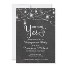 Sie sagte Ja Rustikale Engagement Partei Einladung