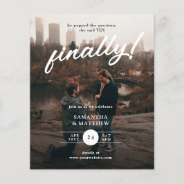 Sie sagte ja Schließlich Foto Engagement Partei ei Flyer