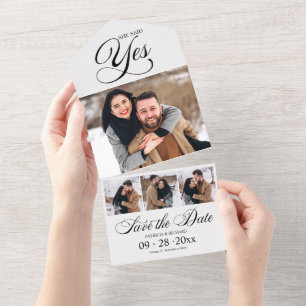 Sie sagte ja Verlobung Ankündigung Save the Date
