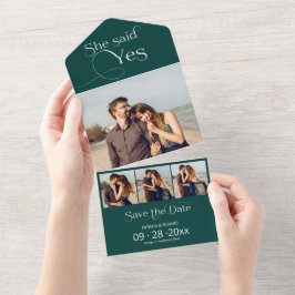 Sie sagte ja Verlobung Ankündigung Save the Date