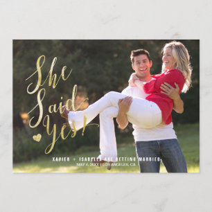 Sie sagte ja! Verlobungs-Mitteilung Ankündigung