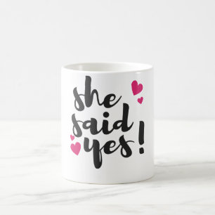 Sie sagte Ja! Verlobungsfeier – Romantisch Kaffeetasse