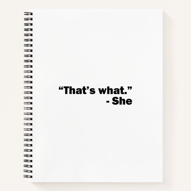 Sie sagte: notizbuch (Vorderseite)