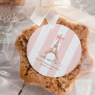 Sie sagte Oui Paris Bow Eiffelturm BRIDAL SHOWER Runder Aufkleber
