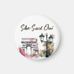 Sie sagte Oui Paris Brautparty Magnet