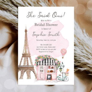 Sie sagte Oui Pariser französisches Brautparty Einladung