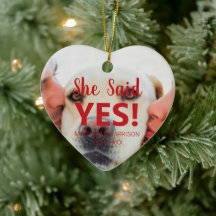 Sie sagte Yes custom Foto Verlobung Weihnachten