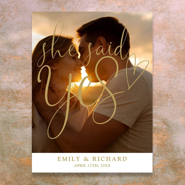 Sie sagte Yes Engagement Party Foto Willkommenszei Poster (She Said Yes Engagement Party Photo Welcome Sign)