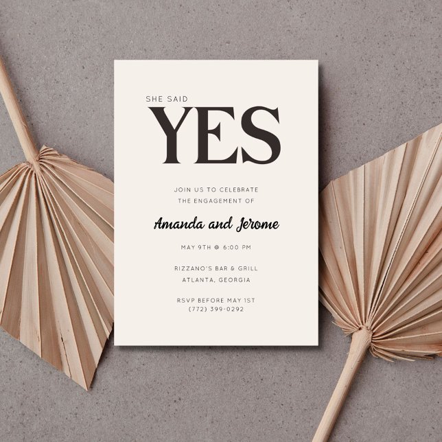 Sie sagte Yes Foto Engagement Party einladen Einladung (She Said Yes Photo Engagement Party Invite)