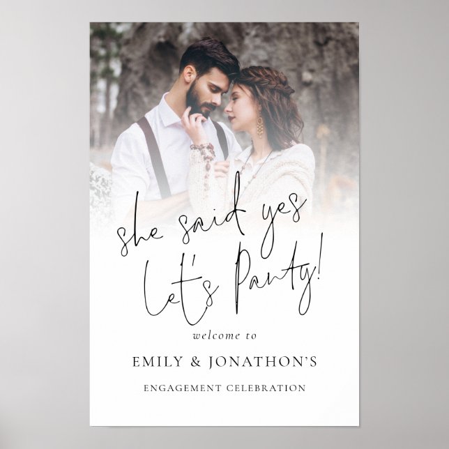 Sie sagte Yes Foto Willkommensgespräch Party Poster (Vorne)