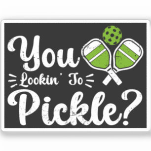 Sie schauen auf Pickle Pickleball Player Funny Aufkleber