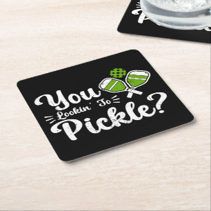 Sie schauen auf Pickle Pickleball Player Funny Rechteckiger Pappuntersetzer