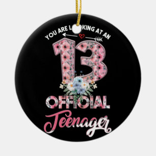 Sie schauen sich eine 13 Offizielle Teenagerflora Keramik Ornament