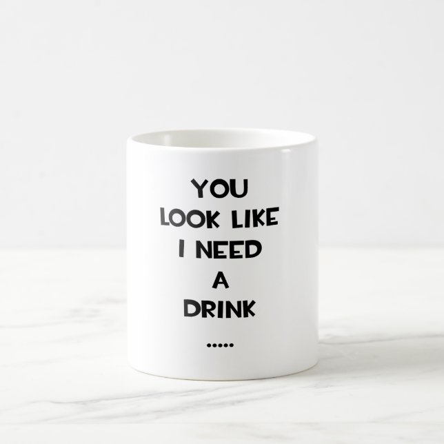 Sie schauen, wie ich ein lustiges meme Zitat des Kaffeetasse (Mittel)