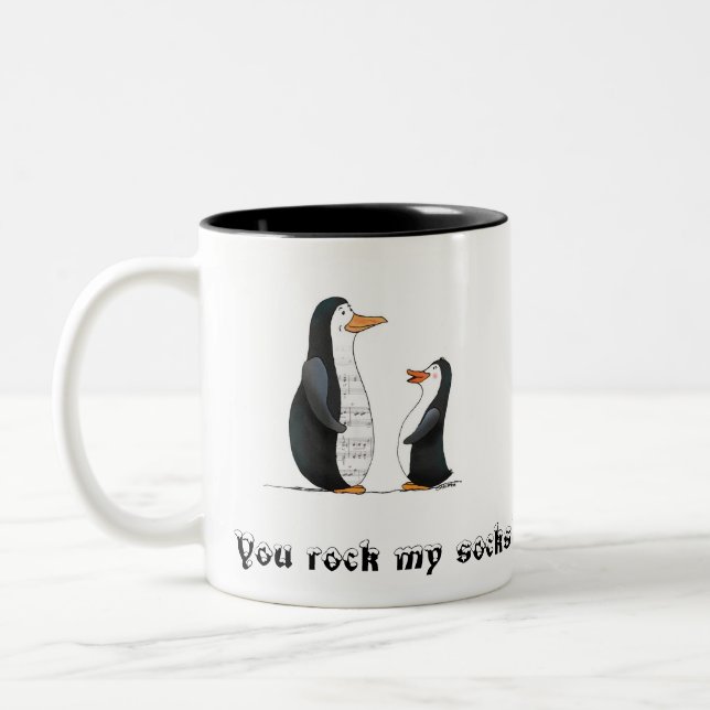 Sie schaukeln meine Socken! Zweifarbige Tasse (Links)