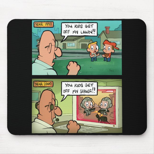 Sie scherzen weggehen von meinem Rasen! Mousepad (Vorne)