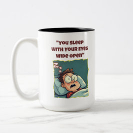 Sie schlafen mit den Augen Open Funny Coffee Tasse