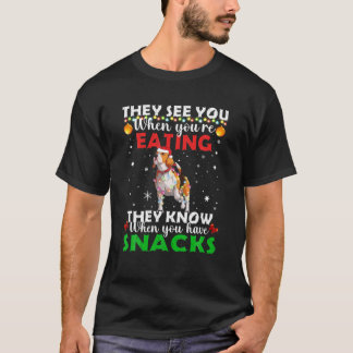 Sie sehen dich essen Weihnachtsmann Santa Beagl T-Shirt
