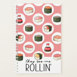 Sie sehen Me Rollin' Kawaii Fun Sushi Rolls & Dots Planer
