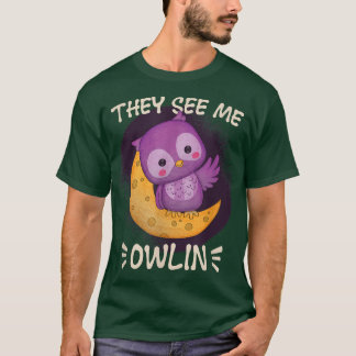 Sie sehen mich Owlin bei nächtlicher Tierschüssel T-Shirt
