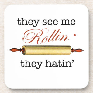 Sie sehen mich Rollin' - Vintager Funny Baker Untersetzer