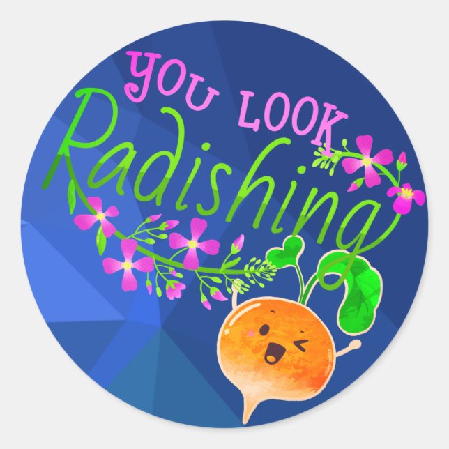 Sie sehen Radierung - Punny Garden Classic Round S Runder Aufkleber (Vorderseite)