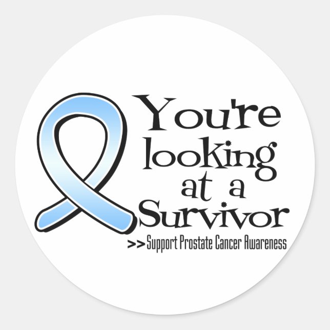 Sie sehen sich einen Prostatakrebs-Survivor an Runder Aufkleber (Vorderseite)