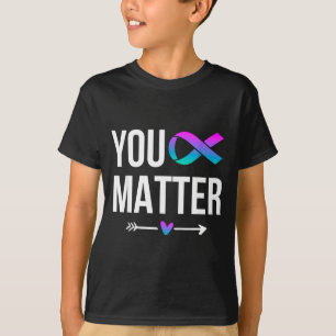 Sie Selbstmordprävention Türkis Lila Bewusstsein R T-Shirt