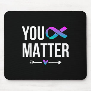Sie Selbstmordprävention Türkis Lila Bewusstseinsb Mousepad