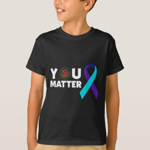 Sie Selbstmordpräventionsbewusstsein Türkis Lila B T-Shirt