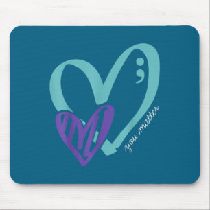 Sie Selbstmordpräventionsbewusstsein Türkis Lila H Mousepad