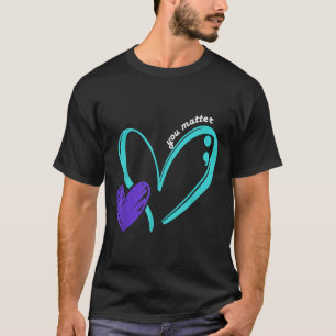 Sie Selbstmordpräventionsbewusstsein Türkis Lila H T-Shirt